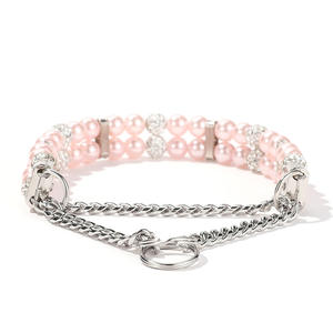 Nuevo lujo sin tirar 2 uds Martingale mascota boda <span class=keywords><strong>Collar</strong></span> Correa cuero mascota perla mascota <span class=keywords><strong>Collar</strong></span> joyería accesorios <span class=keywords><strong>collar</strong></span> de perlas - Product Image 5