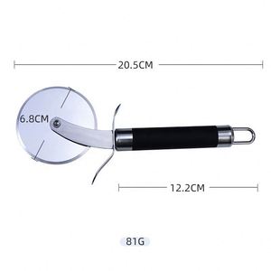 <b>Plastic</b> Handle 430 Stainless Steel Stove Kitchen Household Baking Single <b>Wheel</b> Pizza Knife - Product Image 4