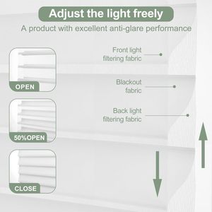 Tự động lọc ánh sáng miễn phí mờ có thể sạc lại vấn đề động cơ tương thích shangri La lăn Shades cho phòng khách - Product Image 4