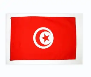 100% Polyester 3x5 Foot Tunisia And Tunisian Double Stitched Banner Flag New