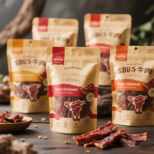 Sachets d'emballage alimentaire en plastique refermables pour bœuf séché avec fenêtre transparente - Product Image 1