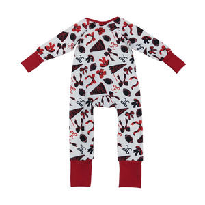 Prêt à expédier en gros adorable bébé garçons chasse colvert marron vichy barboteuse à manches courtes tenue une pièce - Product Image 4