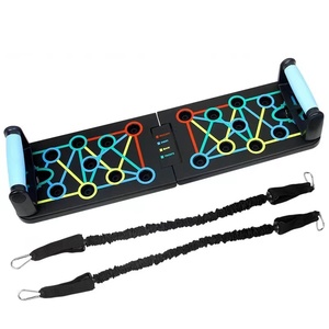 Plateforme de pompes portable multifonctionnelle avec bandes de résistance pour entraînement à domicile, exercices de triceps, poitrine et dos - Product Image 1