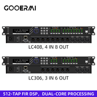 Processeur de sonorisation professionnel FIR DSP LC306 3 entrées 6 sorties LC408 4 entrées 8 sorties 500 MHz Dual Core PEQ GEQ DEQ avec contrôle USB et LAN