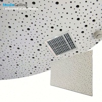 Plaque de plâtre perforée à trous ronds, plaque de plâtre acoustique 6 mm, système de plafond Dego S et système de grille métallique suspendue 1200x2400 mm de hauteur