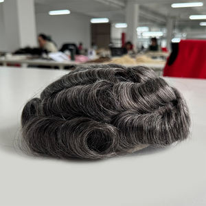 Prothèse capillaire fine en mono dentelle avec ligne de cheveux invisible, en cheveux humains, pour homme, type perruque - Product Image 4