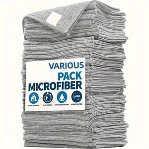 Paño de limpieza de microfibra Toalla de microfibra ultra absorbente gris Tejido <span class=keywords><strong>Grime</strong></span> & Liquid para paño de lavado de coche sin rayas - Product Image 2