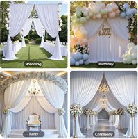 Tirai Latar Belakang Putih 10x10FT untuk Pesta 2 Panel 5x10FT Tirai Latar Belakang Fotografi Anti Kusut