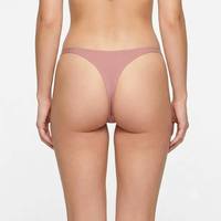 Culottes confortables et respirantes pour femmes, couleur unie, taille basse, une pièce, en soie glacée, sans couture, avec anneau métallique