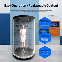 Écran holographique multi-tailles avec interaction IA, tube holographique 3D, affichage holographique transparent pour magasin de détail