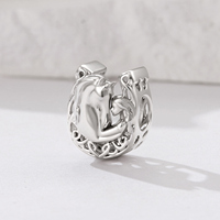 Pendentif Cheval et Fille Plaqué Argent, Breloque Romantique à Motif Animal, Bijou Unisexe, Cadeau