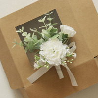 Oeillet blanc fleur artificielle célébration d'affaires ouverture invité Banquet Corsage boutonnière saint valentin poignet fleur