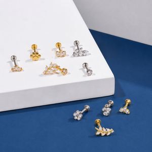 Vintage Fashion Titanium Zircon Labret Lip <b>Piercing</b> <b>Earrings</b> for Wedding Engagement Gift - Product Image 5