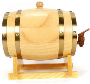 برميل نبيذ خشبي, برميل خشبي 5 لتر لتخزين النبيذ والخمر ويسكي <span class=keywords><strong>Rum</strong></span> مع صنبور وقاعدة - Product Image 3