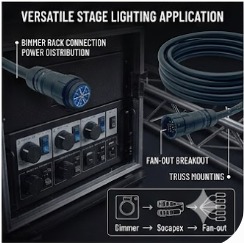 Câble Socapex 19 broches 19*<span class=keywords><strong>2</strong></span>.5mm² – Rallonge d'alimentation robuste pour éclairage de scène – Connecteur de distribution d'énergie étanche IP67 - Product Image 6