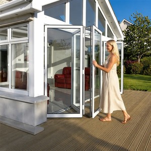 <span class=keywords><strong>Puerta</strong></span> Plegable de UPVC con Doble Acristalamiento para Patio, Balcón o <span class=keywords><strong>Terraza</strong></span>, Estilo Acordeón, Impermeable, Residencial, Fabricante Personalizado - Product Image 1