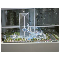 Edificio de oficinas de gran altura, espectáculo de luces, modelo de construcción de planificación, centro comercial, modelo arquitectónico en miniatura