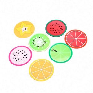 Fruit <b>Drink</b> <b>Coasters</b>-Cute PVC Waterproof <b>Coasters</b> with Silk Screen Printing for Home & Office-Custom Available - Product Image 1