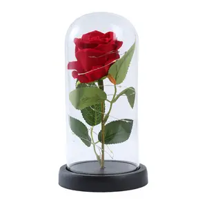 Wholesale Glass Rose Red Rose Wooden Never Fade Rose For Mother's Day Anniversary Birthday Valentine's Day