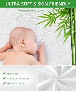 Protector de Colchón Impermeable, Cubre Colchón de Viscosa de Bambú con Bolsillo Profundo, Tejido Transpirable <span class=keywords><strong>3D</strong></span>, Suave, Lavable - Product Image 3