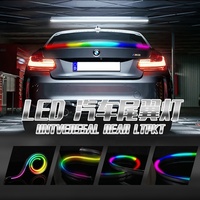 Aileron de voiture en Fiber de carbone, couleur de rêve, rvb, 120CM, arrière de coffre, arrière, aile de frein, lampe, bande lumineuse, Kit LED, Spoiler