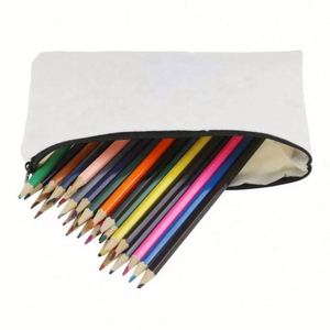 Bolsa de Maquillaje Portátil Ligera de Lona de Algodón, Color Puro, con Cierre de Cremallera, Diseño con Letras para Mujer - Product Image 4