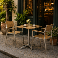 FLD2062 + FLD2089 Ensemble de table et chaises de bistrot pliantes 2 places pour café en plein air, idéal pour les cafés de rue