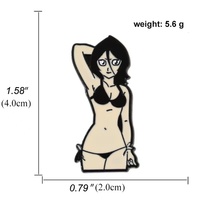 En gros : Pins en métal, pins de personnages de dessins animés américains, pins en émail mignons avec logo de filles sexy, cadeaux souvenirs