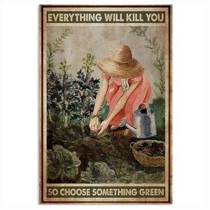 Plaque de jardinage en métal Because Murder is Wrong Wall Poster Plaque Vintage Iron Painting Decoration for Home Cafe Garden Club - Product Image 4