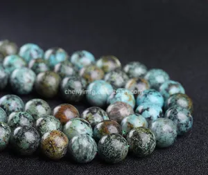 Round Gemstone Beads African Green Jade Gem Stone Beads For Making Beads