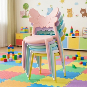 Silla Apilable Colorida con Respaldo para Jardín <span class=keywords><strong>de</strong></span> Infancia, Silla <span class=keywords><strong>de</strong></span> Ocio Transfronteriza para Niños - Product Image 2