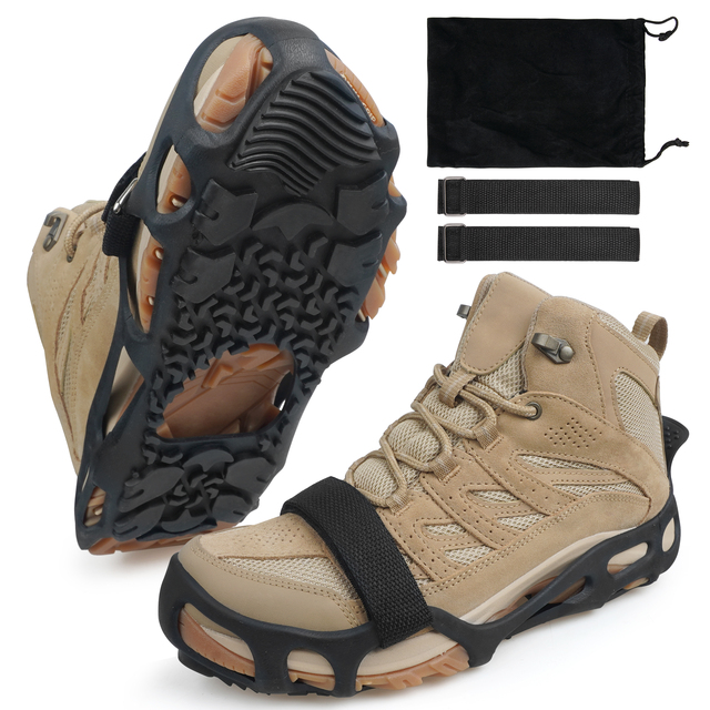 No Nails Ice Cleats Perfect for Transitioning Between Indoor/Outdoor Surfaces Slip on No Nails Ice Traction Devices Grippers