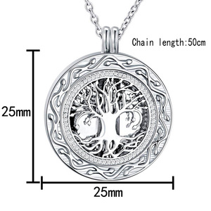 Ronda de árbol de la vida colgante de urna regalo corazón ceniza collar Memorial joyería de la cremación para las cenizas para las mujeres-siempre en mi corazón - Product Image 4