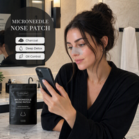 Patch Nasal Soin de la Peau Marque Blanche 6 Patchs Contrôle du Sébum Nettoyage en Profondeur Détox Charbon Transparent Microneedle
