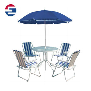 Juego de Muebles de Jardín Plegables para Patio, de 6 Piezas, Incluye una <span class=keywords><strong>Mesa</strong></span> y 4 Sillas Plegables <span class=keywords><strong>con</strong></span> <span class=keywords><strong>Sombrilla</strong></span>. - Product Image 2