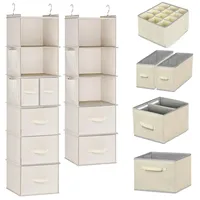Armoire suspendue pliable en tissu avec poches latérales et tiroirs, organisateur mural pour vêtements et chaussures pour chambre et salon
