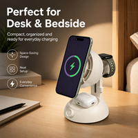 Chargeur sans fil 4-en-1 pour ordinateur de bureau avec ventilateur de refroidissement, charge rapide pour téléphone, écouteurs et montre connectée, idéal pour un usage personnel