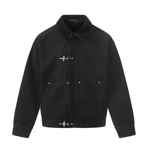 Chaqueta de Trabajo Lavada de Alta Calidad para Hombre 11KN - Abrigo Casual Oversize con Cuello de Pana y Hebilla Metálica, Proveedor Mayorista Directo de Fábrica - Product Image 6