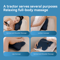 Entspannungsmassage-Kissen mit Vibration und Luftdruck, Nacken- und Lendenwirbelstütze, Massagegerät mit Mehrfach-Vibrationsmodi und Wärmefunktion