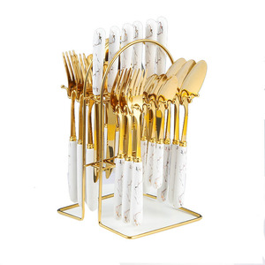 Service de <span class=keywords><strong>Table</strong></span> 24 Pièces en Acier Inoxydable avec Manche en Céramique – Couteaux, Fourchettes, Cuillères – Vaisselle de Style Nordique Transfrontalier pour Dîner Occidental - Product Image 4