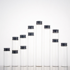 Oem 30 mét đường kính rõ ràng vít TOP cao Borosilicate lọ thủy tinh 15ml 20ml 30ml 60ml 80ml Glass kiểm tra ống với màu đen nắp nhôm - Product Image 1