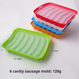 6 गुहा सिलिकॉन सॉसेज निर्माता मोल्ड डिय हैम गर्म कुत्ते ढक्कन के साथ मोल्ड बना रहा है जो रसोई घरेलू सॉसेज केक बेकिंग टूल मोल्ड्स - Product Image 6