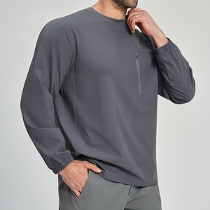 Haut de sport unisexe à manches longues en polaire recyclée écologique pour activité<span class=keywords><strong>s</strong></span> de plein air, fitness, randonnée, jogging, pêche, printemps, décontracté, col ras du cou - Product Image 2