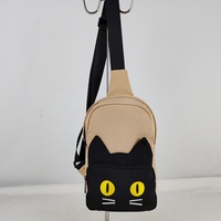 Tas Selempang Kecil Lucu Boukar untuk Wanita, Dompet Ponsel Mini Desain Kucing, Tas Bahu untuk Wanita dan Pria