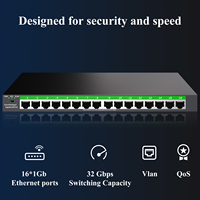 Switch Gigabit Ethernet de 16 Puertos con Gestión en la Nube, 16 Puertos RJ45 de 10/100/1000 Mbps, Compatible con Montaje en Rack de 13 Pulgadas