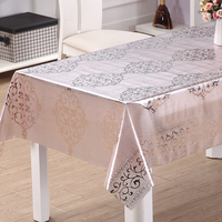 Nappe en PVC rose à motif floral et dentelle, imprimé bouquet, bordure géométrique pour dîners et fêtes