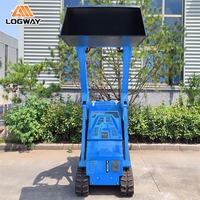 Mini-chargeuse LOGWAY avec chenilles en caoutchouc de 200 mm pour opérations en espaces étroits, idéale pour l'entretien des propriétés, compatible OEM/ODM