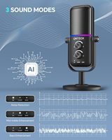 Microphone à condensateur filaire professionnel de haute qualité pour studio, éclairage RGB, suppression du bruit, USB Type-C pour PC, jeux et streaming