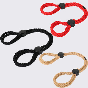 Esposas ajustables de cuerda de algodón, juguetes de bondage y sujeción con hebillas prácticas para juegos eróticos. - Product Image 1