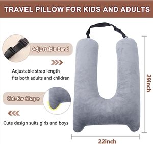 Almohada de viaje de coche de espuma viscoelástica para adultos durmiendo <span class=keywords><strong>en</strong></span> viaje por carretera | Almohada de cuerpo pequeño para niños durmiendo - Product Image 3